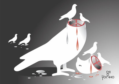 Cartoon: Peace (medium) by Tonho tagged peace,dove,pigeon