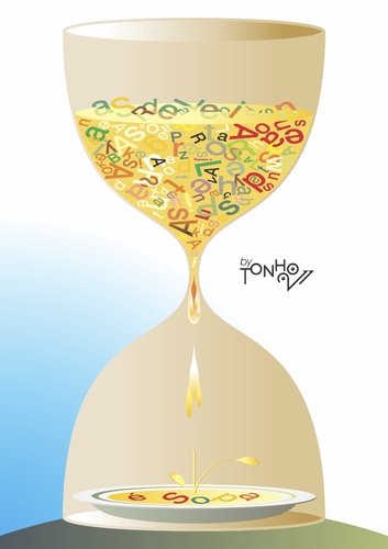 Cartoon: time (medium) by Tonho tagged time,hourglass