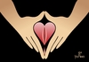 Cartoon: Obscenity (small) by Tonho tagged obscenity,vulva,vagina,heart,hands,erotic,menstruation