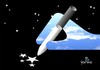 Cartoon: writing (small) by Tonho tagged writing,night,day,star,hand,pen