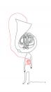 Cartoon: Hornhaut (small) by flyingfly tagged music,musik,horn,skin,haut,hornhaut,men,mann,lina,khesina