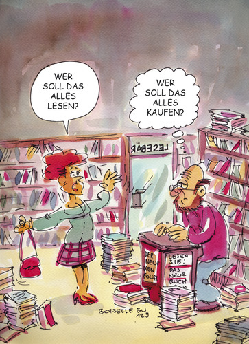 Cartoon: Buchhändler130 (medium) by Boiselle tagged buchhändler,kunden,bücher,steffen,boiselle