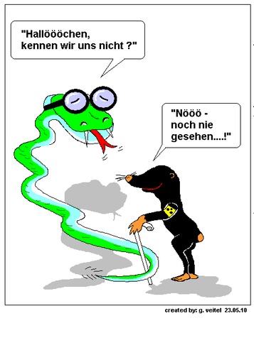 Cartoon: noch nie gesehen ! (medium) by gert montana tagged brillenschlange,kontra,maulwurf,gertoons,noch,nie,gesehen