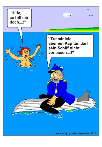 Cartoon: Schiffbruch (medium) by gert montana tagged schiff,schiffbruch,untergang,kentern,kapitän,hilfe,schiffskatastrophe,gerttoons