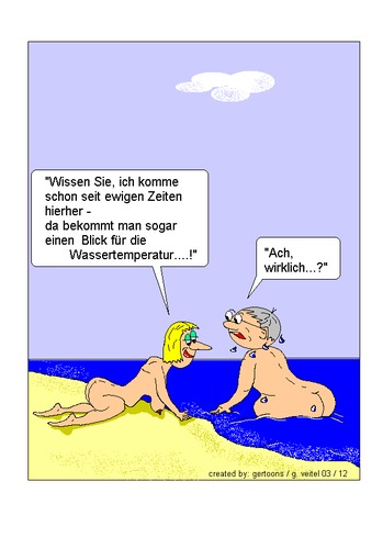 Cartoon: Sylt Strandleben gertoons (medium) by gert montana tagged strand,sylt,fkk,strandleben,strandgespräch,gertoons