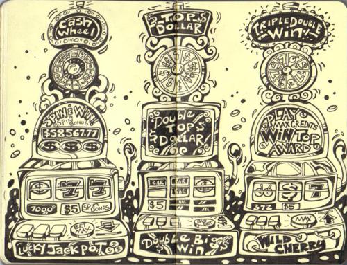 Cartoon: Las Vegas slots (medium) by rudat tagged gambling