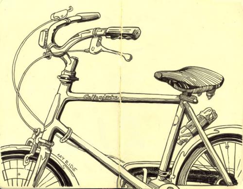 Cartoon: My Ride (medium) by rudat tagged moleskine,bicycle