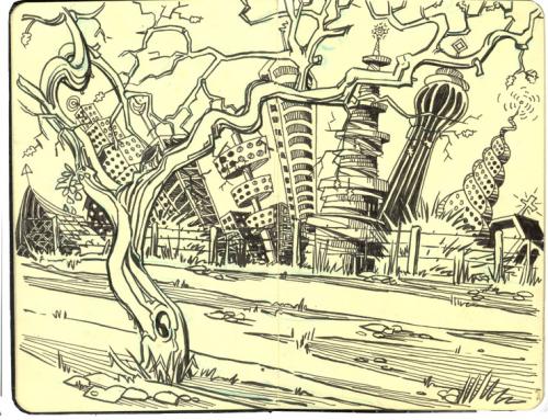 Cartoon: Progress (medium) by rudat tagged cityscape