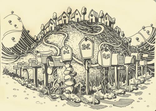 Cartoon: Suburbia (medium) by rudat tagged houses,dwelling