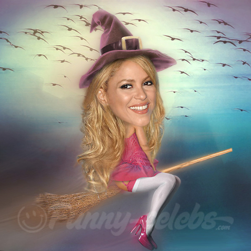 Cartoon: Shakira (medium) by funny-celebs tagged shakira,singer,dancer,songwriter,whenever,barranquilla,colombia,gerard,pique,magia