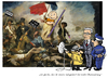 Cartoon: Charlie und die Folgen (small) by Simpleton tagged charlie,hebdo,demo,massenkundgebung,solidarität,überwachung,sicherheit,antiterror