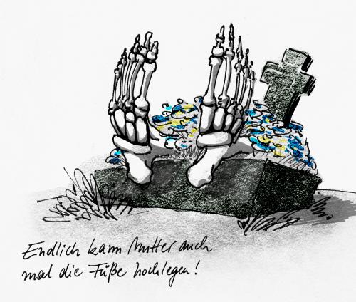 Cartoon: mother (medium) by Anja Vogel tagged mother,mutter,muttertag,grab,grave