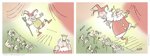 Cartoon: Fun (medium) by hopsy tagged fun,king,jester,joke,applause,clap