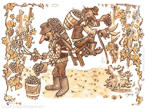 Cartoon: Vintagers (medium) by hopsy tagged vintagers,grape,harvest