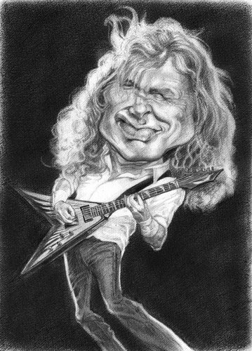 Cartoon: Dave mustaine (medium) by princepaikattu tagged dave,mustaine,megadeath,guitar,hero