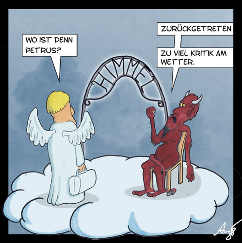 Cartoon: Rücktritt (medium) by Anjo tagged rücktritt,köhler,kock,wetter,petrus