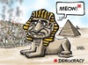 Cartoon: Hosni Mubarak blinks (small) by Satish Acharya tagged mubarak,egypt,democracy