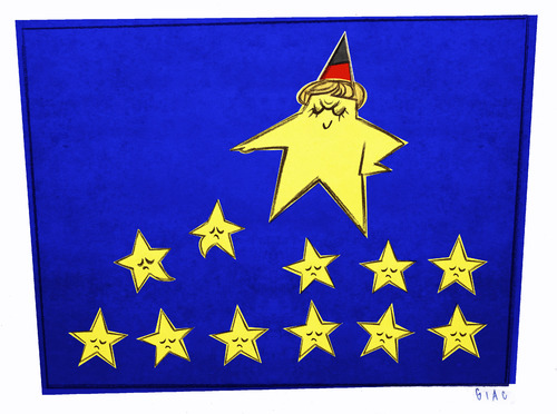 Cartoon: Germany and Europe (medium) by Giacomo tagged cardelli,giacomo,merkel,germany,stars,flag,europe