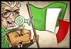 Cartoon: brothers Italy (small) by Giacomo tagged brothers,italy,berlusconi,bossi,flag,lega,nord,green,biancvo,red,phon,political,giascomo,cardelli
