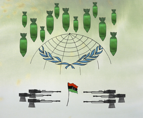 Cartoon: la libye et l ONU (medium) by No tagged libye,onu