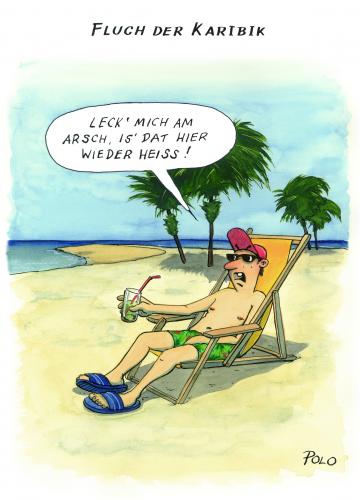 Cartoon: Fluch der Karibik (medium) by POLO tagged fluch,der,karibik,strand,heiß,hitze,urlaub,holidays,beach,fluch,karibik,strand,heiß,hitze,urlaub,sand,meer,insel,ozean,ferien,reise,sonne,palme