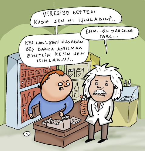 Cartoon: Einstein in Turkey (medium) by Musluk tagged einstein,in,turkey