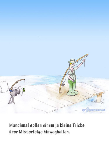 Cartoon: Anglerglück (medium) by Frank Zimmermann tagged anglerglück,angeln,fisch,kamera,foto,cartoon,fcartoons,fake