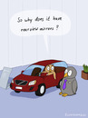 Cartoon: CAR PURCHASE (small) by Frank Zimmermann tagged car purchase owl mirror volvo tie necktie tire plant new fcartoons