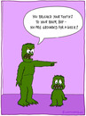 Cartoon: DEFIANT (small) by Frank Zimmermann tagged defiant monster brush teeth clean angry father son room ground boy