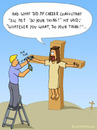 Cartoon: DO YOUR THING! (small) by Frank Zimmermann tagged cartoon,cross,do,your,thing,handy,hammer,jesus,mach,dein,ding,nagel,nageln,ladder,man,nail,worker
