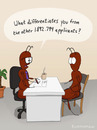 Cartoon: INTERVIEW (small) by Frank Zimmermann tagged job interview ant boss chair applicant office coffee fcartoons yucca comic question