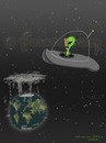 Cartoon: WASTED EARTH (small) by Frank Zimmermann tagged wasted earth erde planet öko ökologie alien außerirdischer grün green raumschiff weltall space klammer wäscheklammer