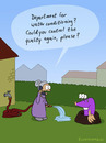 Cartoon: Waterquality (small) by Frank Zimmermann tagged waterquality mole purple water hose granny grandma phone call fcartoons cartoon comic complain