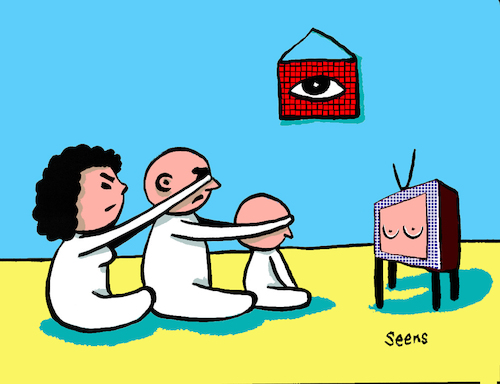 Cartoon: Do Not Watch (medium) by sam seen tagged do,not,watch