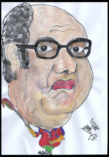 Cartoon: JAHIN COLORED (medium) by AHMEDSAMIRFARID tagged artist,salah,jahin,egypt,ahmed,samir,farid