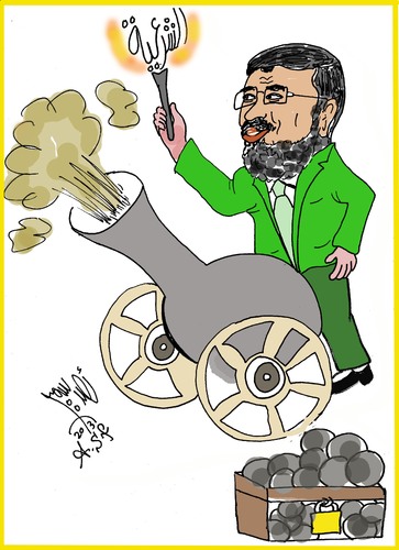 Cartoon: MORSY CANON (medium) by AHMEDSAMIRFARID tagged ahmed,samir,farid,cartoon,caricature,morsy,zamalek