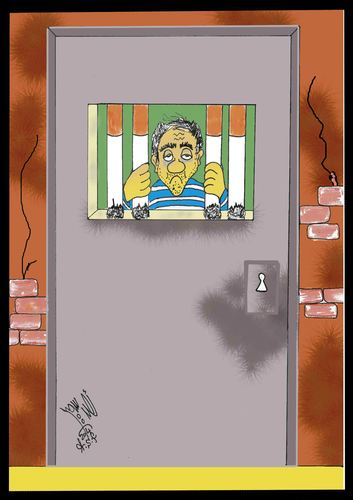 Cartoon: SMOKING PRISON (medium) by AHMEDSAMIRFARID tagged ahmed,samir,farid,crown,death,gate,door,egyptair,tag,artist,cartoon,caricature,egypt,revolution,employee