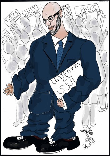 Cartoon: SUIT (medium) by AHMEDSAMIRFARID tagged ahmed,samir,farid,suite,gyptair,cartoon,caricature