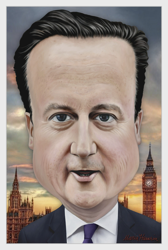 Cartoon: Cameron. (medium) by Maria Hamrin tagged caricature,british,politician,leader,chief,conservative,party,tories,uk,britain,england,london,gordon,brown,nato,eu,brexit
