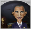 Cartoon: Obama. (small) by Maria Hamrin tagged caricature,usa,leader,chief,hawaii,honolulu,washington,obamacare,reform,helthcare,bush,biden,kerry,clinton,cameron,war,afghanistan,iraq,syria,libya,ukrain,russia,putin,saddam,khadaffi,nato,gun,drones,nuclear,isis,fondation,nobel,donkey,michelle,eagle