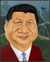 Cartoon: Xi Jinping. (small) by Maria Hamrin tagged china,communist,leader,chief,strongman,wall,horse