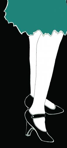 Cartoon: Flapper Girl (medium) by Octavine Illustration tagged art,deco,nouveau,jazz,age,legs,skirt,shoes,fashion,1920s,belle,epoque,flapper