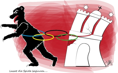 Cartoon: Lasset die Spiele beginnen... (medium) by Jette tagged olympische,spiele,2024,hamburg,berlin
