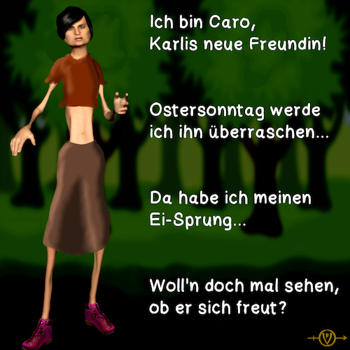Cartoon: Caro und Karli 1 (medium) by PuzzleVisions tagged puzzlevisions,karli,caro,eisprung,ovulation,friend,freundin