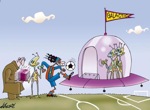 Cartoon: Galactic Soccer (medium) by KARRY tagged soccer,football,universe,ufo