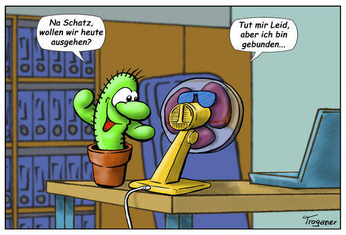 Cartoon: Endlich Feierabend! (medium) by Troganer tagged cartoon,büro,beziehung,feierabend,freizeit