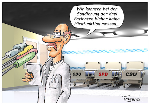 Cartoon: Sondierungs-Ergebnis (medium) by Troganer tagged parteien,sondierung,koalition,ergebnis