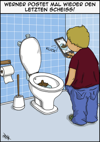 Cartoon: der letzte Scheiss (medium) by pierre-cda tagged selfie,handy,mobile,foto,post,smartphone,bilder,toilette,posten
