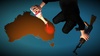 Cartoon: Sad day for Australia (small) by TwoEyeHead tagged australia,terrorism,isis,isil,brisbane,sydney,nsw,queensland