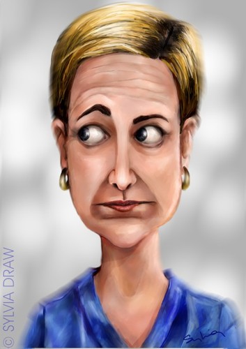 Cartoon: nurse jackie (medium) by sylvia tagged nurse,jackie,caricature